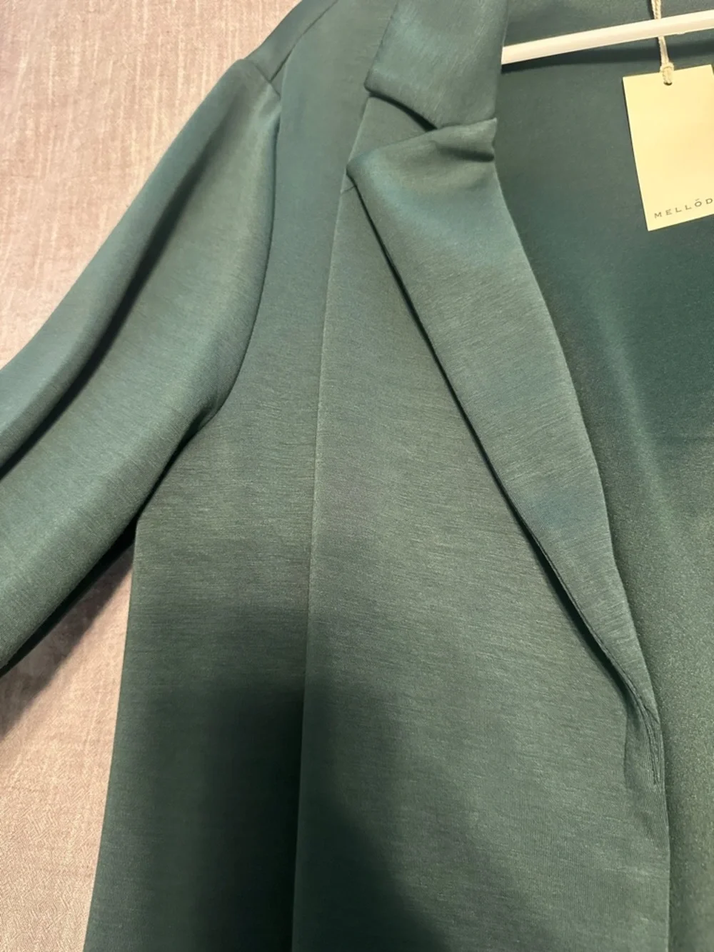Open-Front Forest Green Women's Blazer Coat - Picture 3 of 5